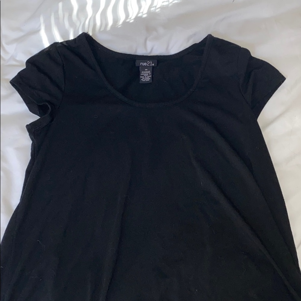basic black scoop neck top